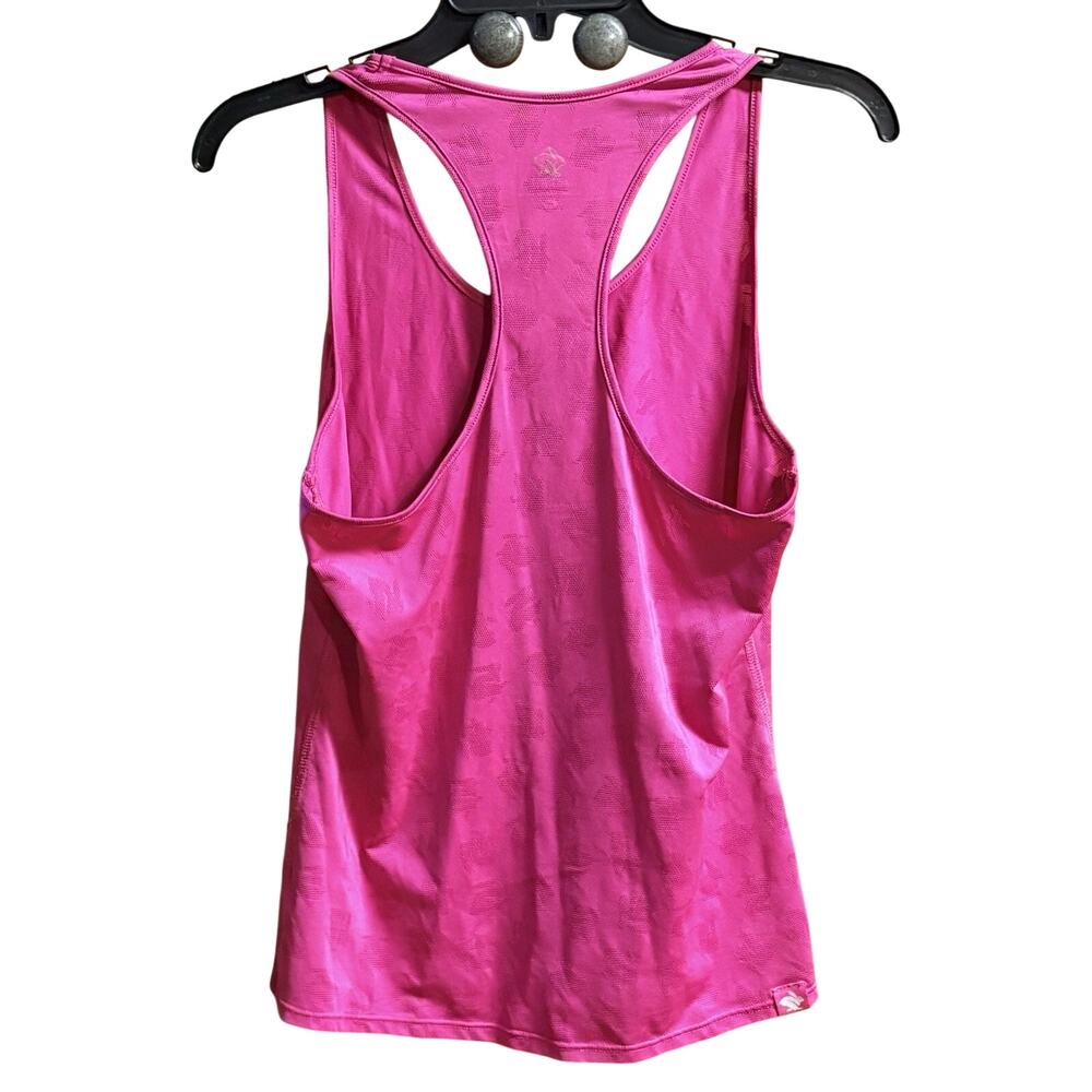 Rabbit Womens Razor Tank Size M Hot Pink Sleeveless Perforated Logo All Over - Picture 6 of 8